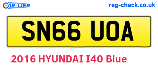SN66UOA are the vehicle registration plates.