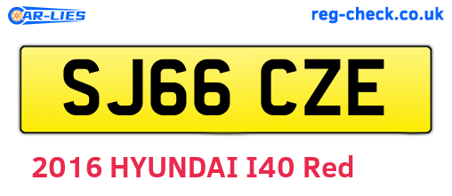 SJ66CZE are the vehicle registration plates.