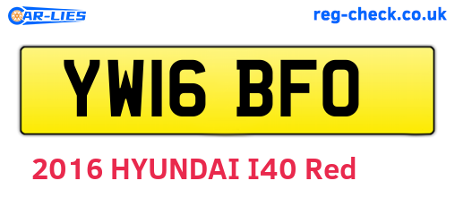 YW16BFO are the vehicle registration plates.
