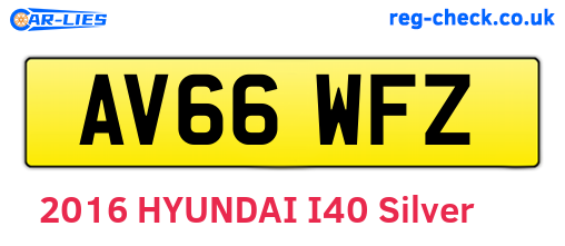 AV66WFZ are the vehicle registration plates.