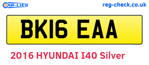 BK16EAA are the vehicle registration plates.
