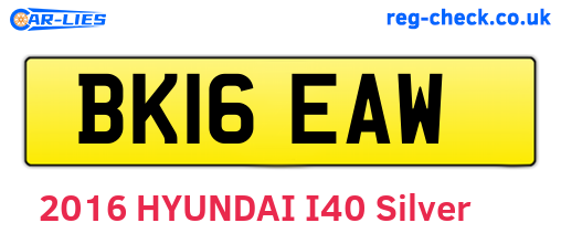 BK16EAW are the vehicle registration plates.