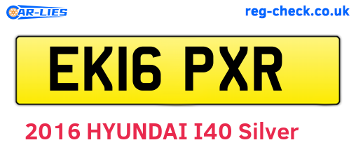 EK16PXR are the vehicle registration plates.