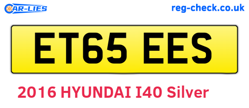 ET65EES are the vehicle registration plates.