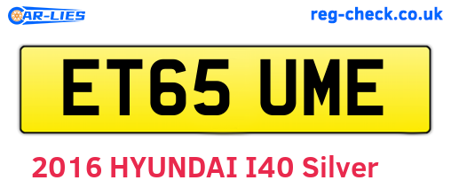 ET65UME are the vehicle registration plates.