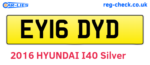 EY16DYD are the vehicle registration plates.