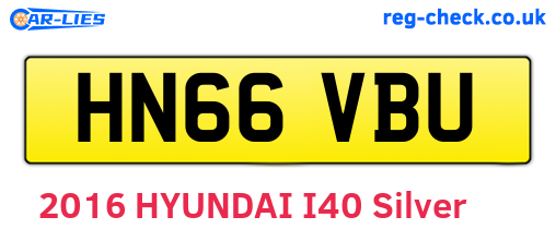 HN66VBU are the vehicle registration plates.