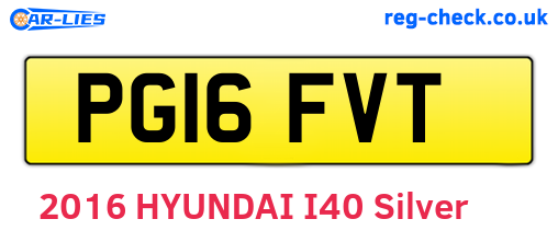 PG16FVT are the vehicle registration plates.