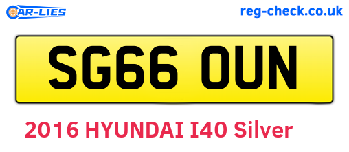 SG66OUN are the vehicle registration plates.