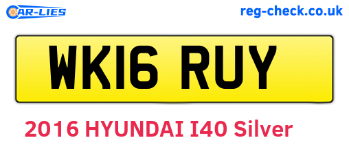 WK16RUY are the vehicle registration plates.