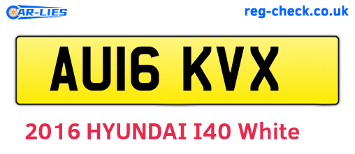 AU16KVX are the vehicle registration plates.