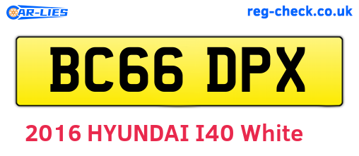 BC66DPX are the vehicle registration plates.
