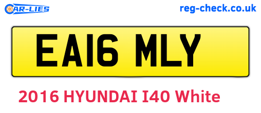 EA16MLY are the vehicle registration plates.