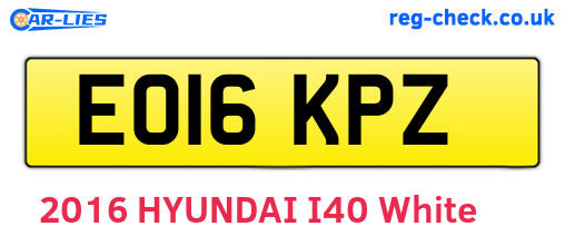 EO16KPZ are the vehicle registration plates.