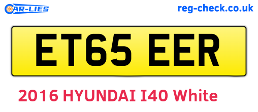 ET65EER are the vehicle registration plates.