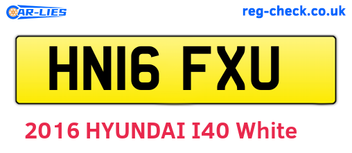 HN16FXU are the vehicle registration plates.