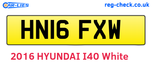 HN16FXW are the vehicle registration plates.
