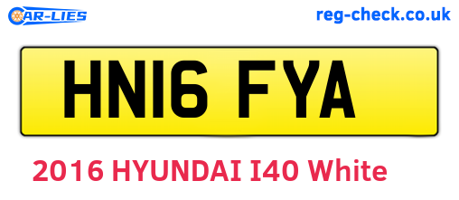 HN16FYA are the vehicle registration plates.