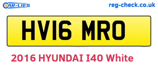 HV16MRO are the vehicle registration plates.