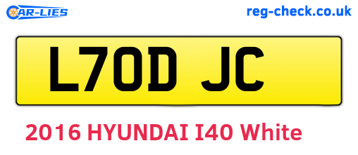 L70DJC are the vehicle registration plates.