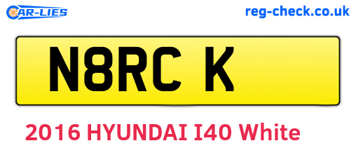 N8RCK are the vehicle registration plates.