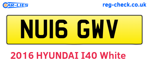 NU16GWV are the vehicle registration plates.