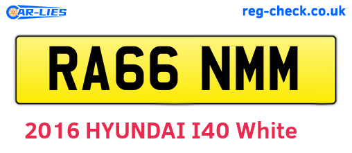 RA66NMM are the vehicle registration plates.