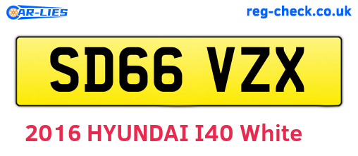 SD66VZX are the vehicle registration plates.