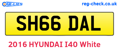 SH66DAL are the vehicle registration plates.
