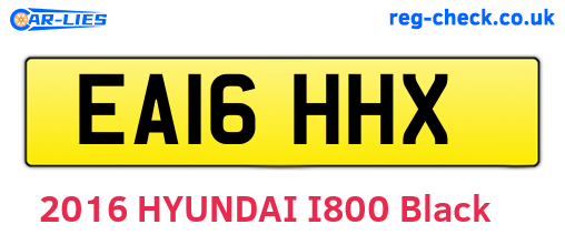 EA16HHX are the vehicle registration plates.