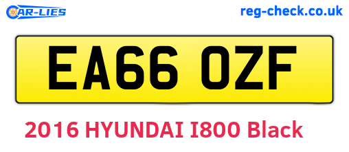 EA66OZF are the vehicle registration plates.