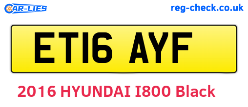 ET16AYF are the vehicle registration plates.