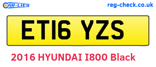 ET16YZS are the vehicle registration plates.