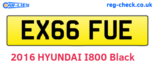 EX66FUE are the vehicle registration plates.