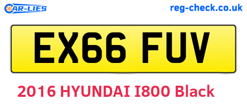 EX66FUV are the vehicle registration plates.