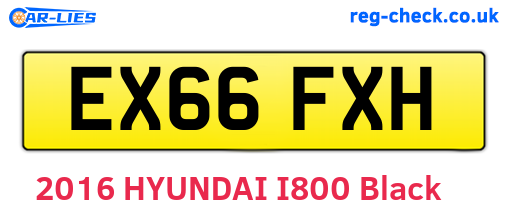 EX66FXH are the vehicle registration plates.
