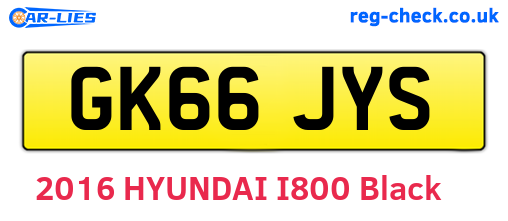 GK66JYS are the vehicle registration plates.