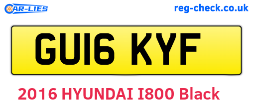 GU16KYF are the vehicle registration plates.