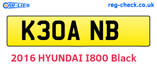 K30ANB are the vehicle registration plates.