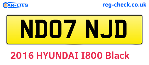 ND07NJD are the vehicle registration plates.