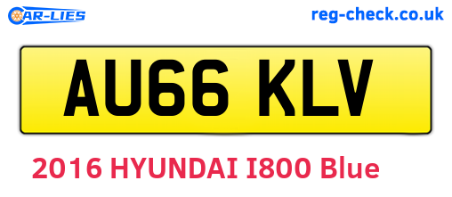 AU66KLV are the vehicle registration plates.