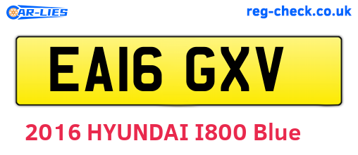 EA16GXV are the vehicle registration plates.