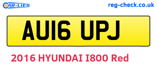 AU16UPJ are the vehicle registration plates.