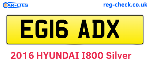 EG16ADX are the vehicle registration plates.