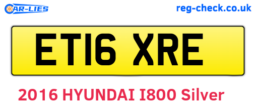 ET16XRE are the vehicle registration plates.