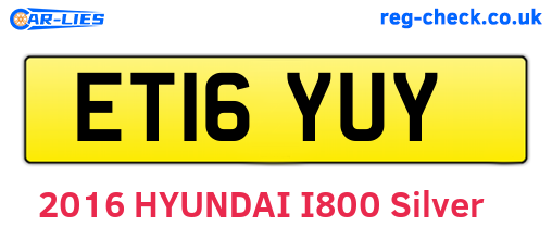 ET16YUY are the vehicle registration plates.
