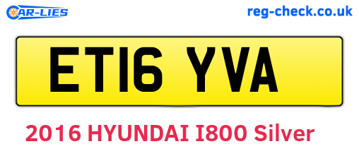 ET16YVA are the vehicle registration plates.