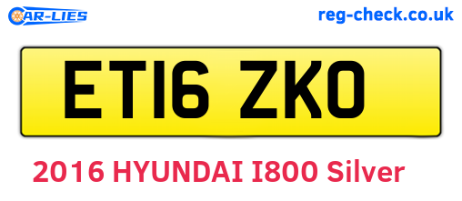 ET16ZKO are the vehicle registration plates.