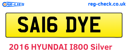 SA16DYE are the vehicle registration plates.