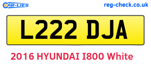 L222DJA are the vehicle registration plates.
